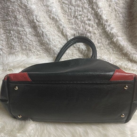 Giorgio Milano made in Italy pebble leather black, taupe & Red shoulder bag - Picture 5 of 13